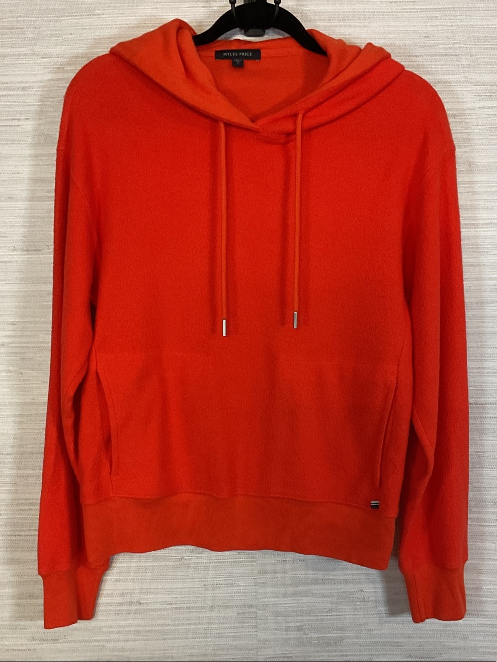 Myles Price Brushed Pocket Hoodie Orange Size 1 Small Fuzzy Soft